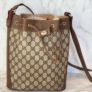 Gucci Vintage Sherry Line GG Bucket Bag